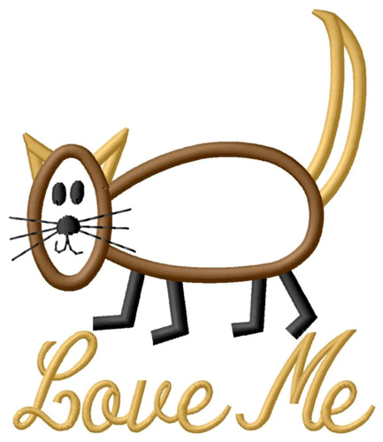 Love Me Kitten Machine Embroidery Design