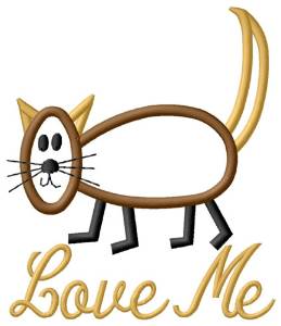 Picture of Love Me Kitten Machine Embroidery Design
