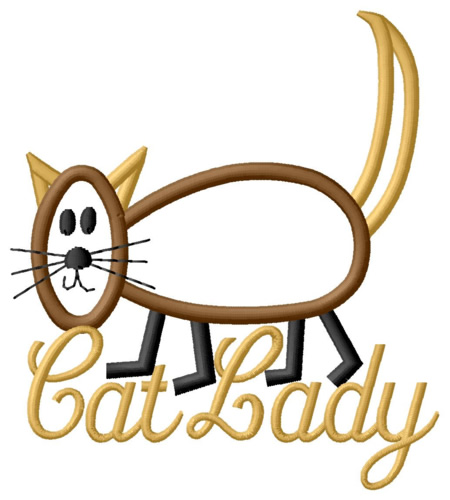Cat Lady Machine Embroidery Design
