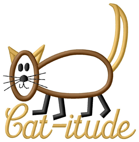 Cat-itude Attitude Machine Embroidery Design