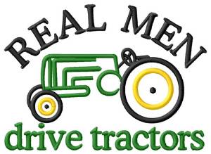 Picture of Real Men Tractor Machine Embroidery Design
