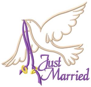 Picture of Just Married Rings Machine Embroidery Design