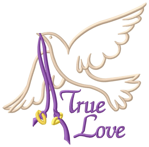 True Love Dove Machine Embroidery Design