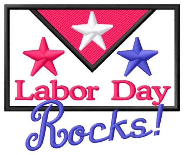 Picture of Labor Day Rocks Machine Embroidery Design