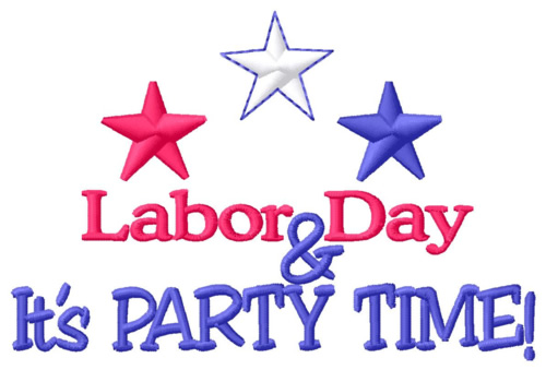 Labor Day Party Machine Embroidery Design