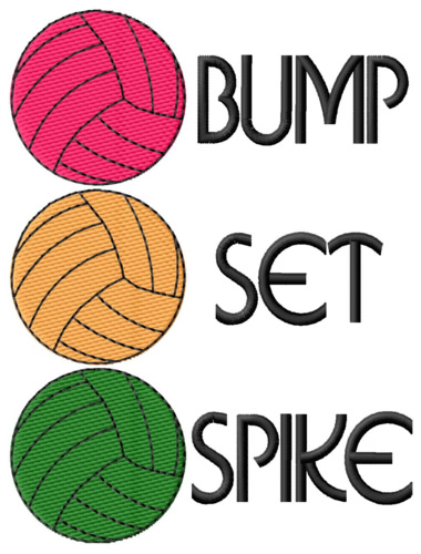 Bump Set Spike Machine Embroidery Design
