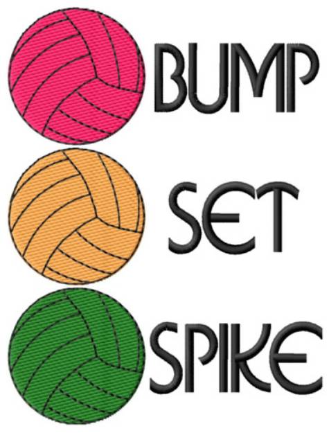 Picture of Bump Set Spike Machine Embroidery Design