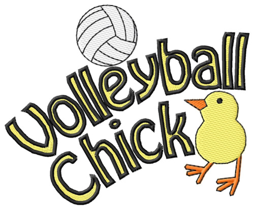 Volleyball Chick Machine Embroidery Design