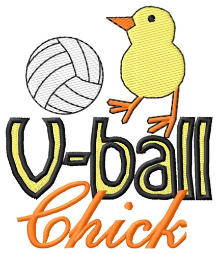 V-ball Chick Machine Embroidery Design