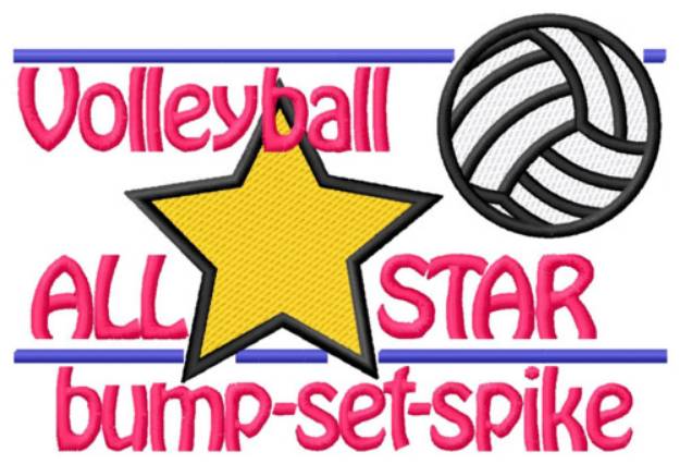 Picture of Volleyball All-Star Machine Embroidery Design