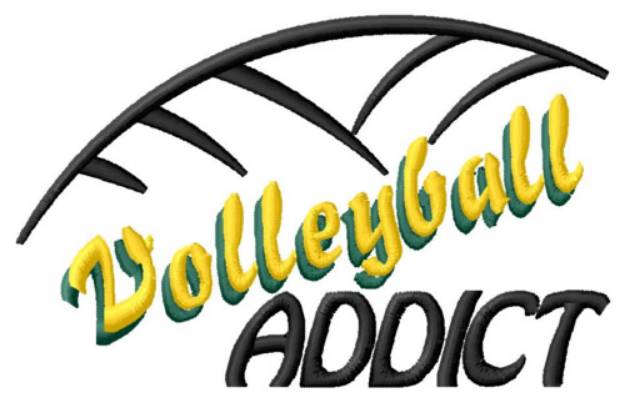 Picture of Volleyball Addict Machine Embroidery Design