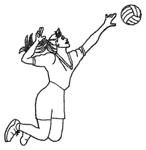 Volleyball Player Machine Embroidery Design