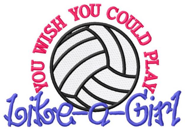 Picture of Play V-Ball Like a Girl Machine Embroidery Design