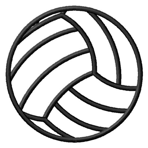 Volleyball Outline Machine Embroidery Design