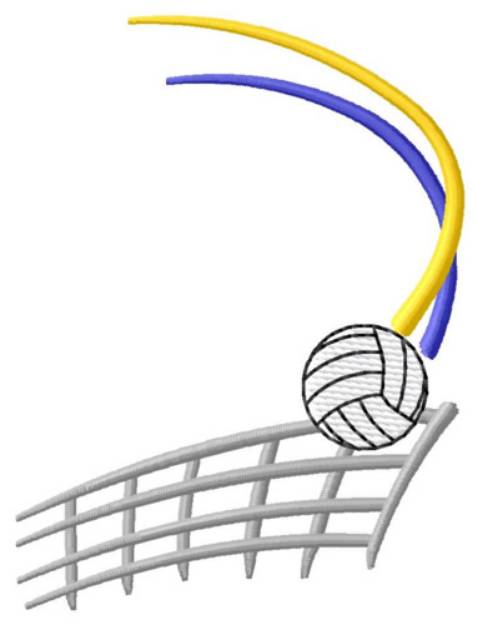 Picture of Net with Volleyball Machine Embroidery Design
