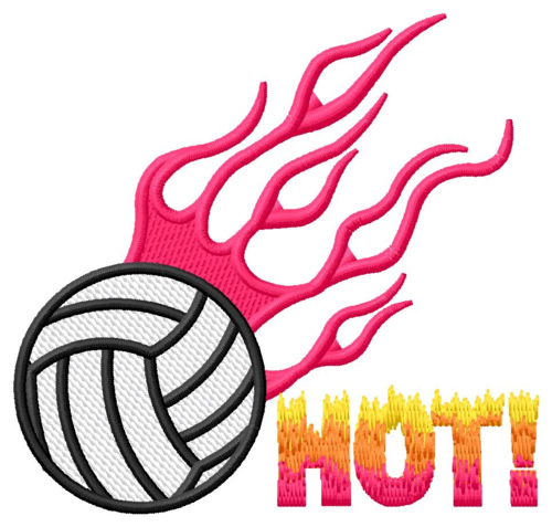 Hot Volleyball Machine Embroidery Design