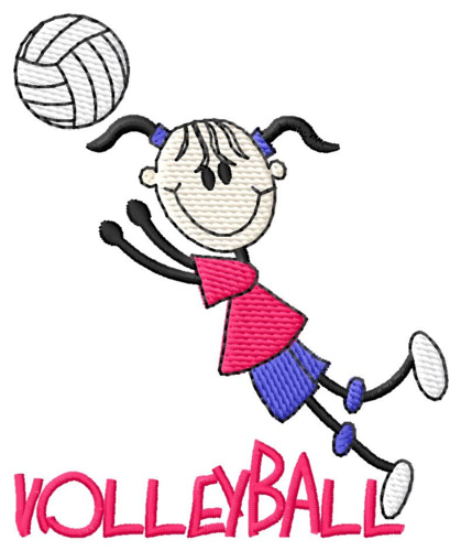 Girl with Volleyball Machine Embroidery Design