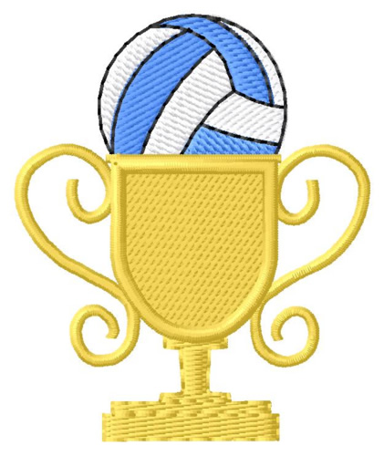 Volleyball in Trophy Machine Embroidery Design