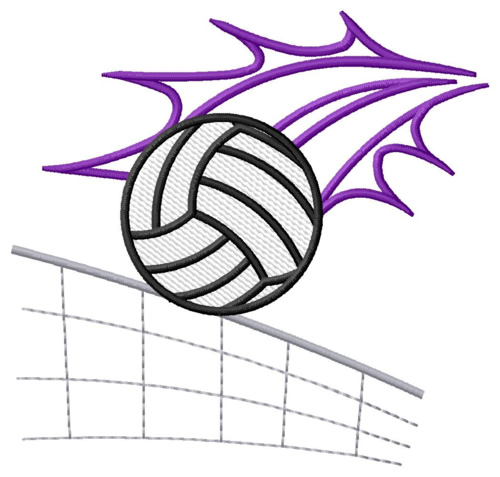Volleyball with Net Machine Embroidery Design