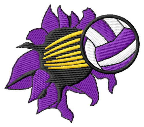 Volleyball Rip Machine Embroidery Design