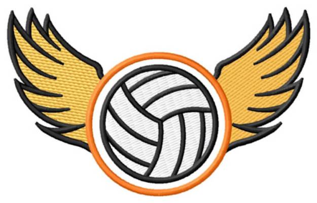 Picture of Winged Volleyball Machine Embroidery Design