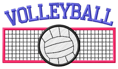 Net and Volleyball Machine Embroidery Design