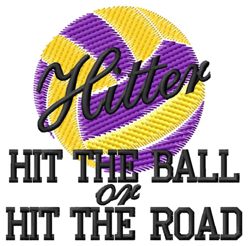 Volleyball Hitter Machine Embroidery Design