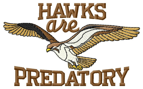 Predatory Hawk Machine Embroidery Design