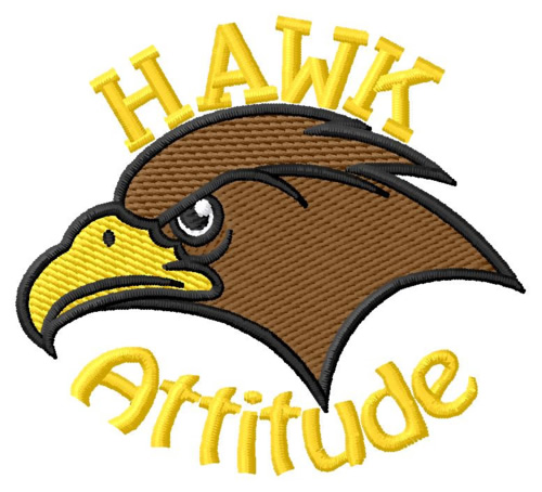 Hawk Attitude Machine Embroidery Design