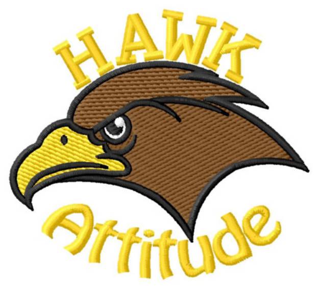 Picture of Hawk Attitude Machine Embroidery Design