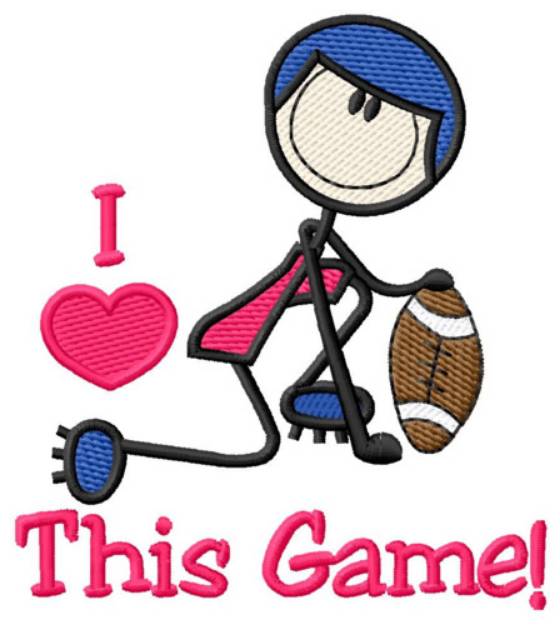 Picture of Stick Football Player Machine Embroidery Design