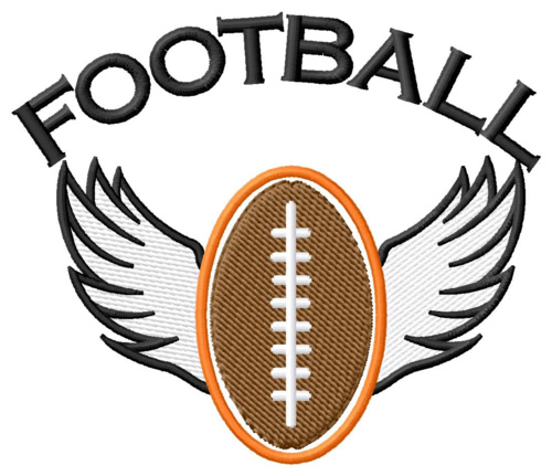 Winged Football Machine Embroidery Design
