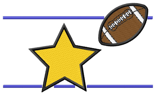 Football Star Machine Embroidery Design