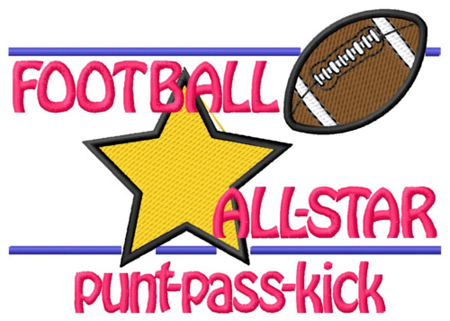 Football All Star Machine Embroidery Design