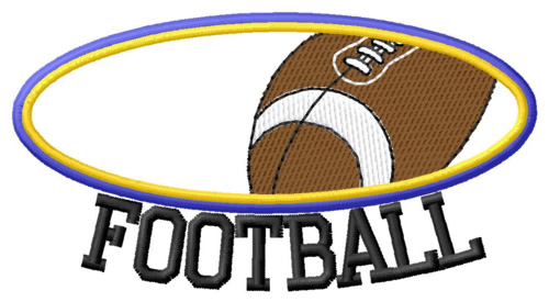 Football Oval Machine Embroidery Design