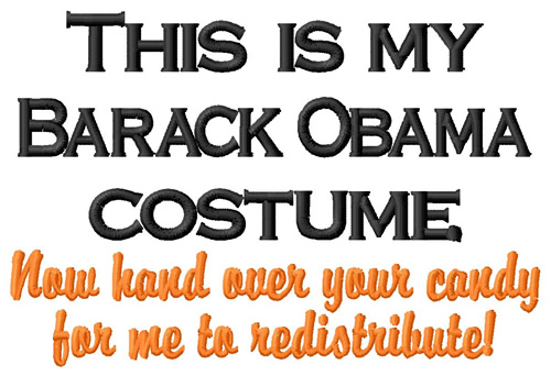 Obama Costume Machine Embroidery Design