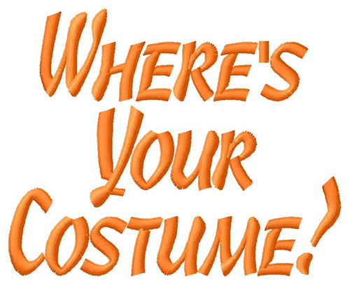 Wheres Your Costume? Machine Embroidery Design