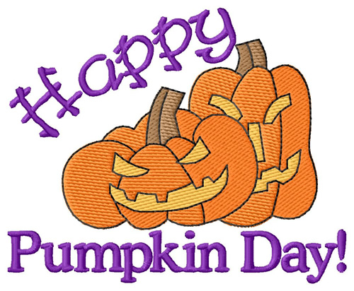 Happy Pumpkin Day Machine Embroidery Design