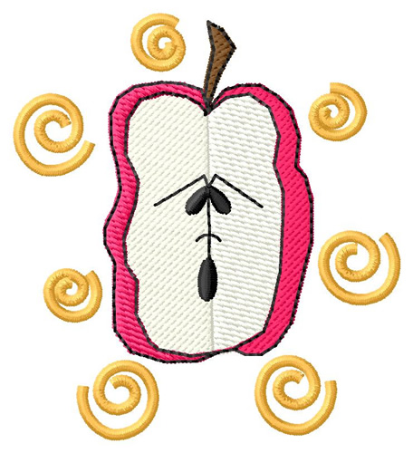 Apple Machine Embroidery Design