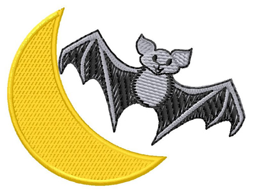 Bat And Moon Machine Embroidery Design