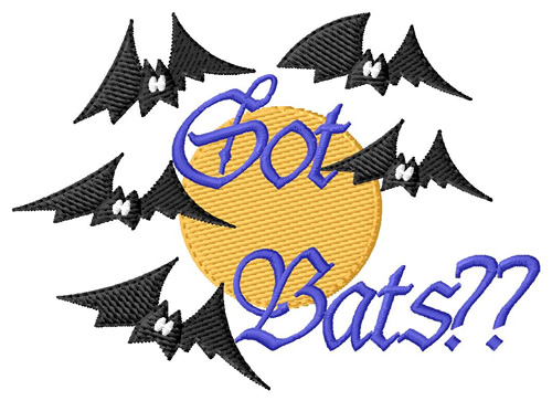 Got Bats? Machine Embroidery Design