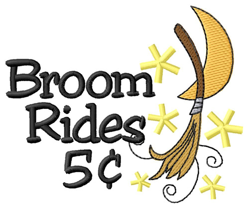 Broom Rides Machine Embroidery Design
