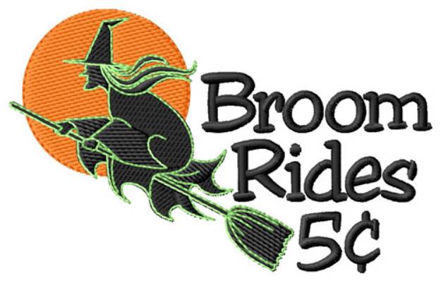 Picture of Broom Rides Machine Embroidery Design