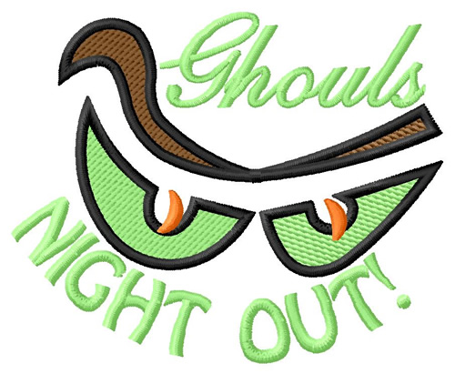 Ghouls Night Out Machine Embroidery Design
