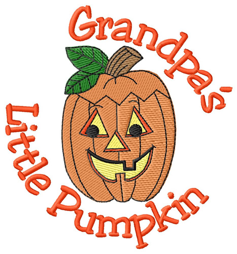 Grandpas Little Pumpkin Machine Embroidery Design