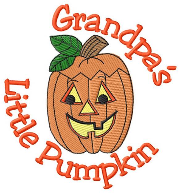 Picture of Grandpas Little Pumpkin Machine Embroidery Design