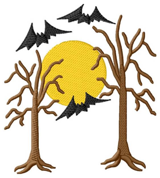 Picture of Halloween Trees Machine Embroidery Design
