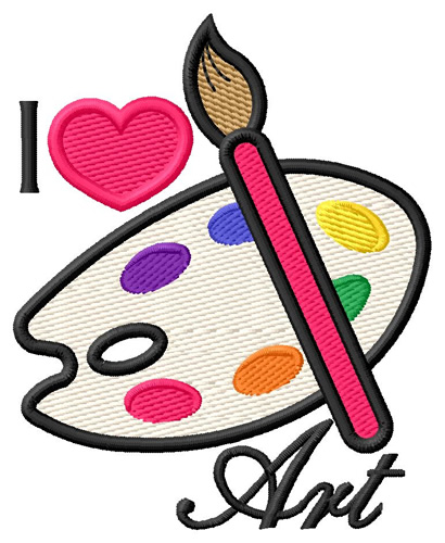 I Love Art Machine Embroidery Design
