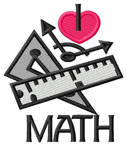 I Love Math Machine Embroidery Design