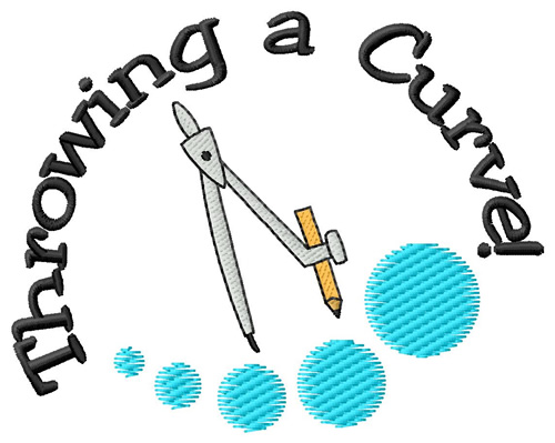 Throwing A Curve Machine Embroidery Design